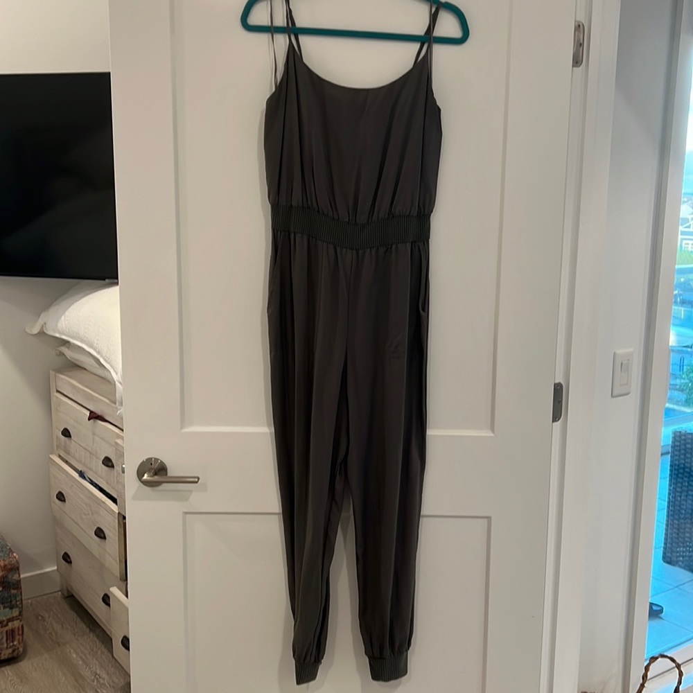 Anthropologie olive green utility jumpsuit